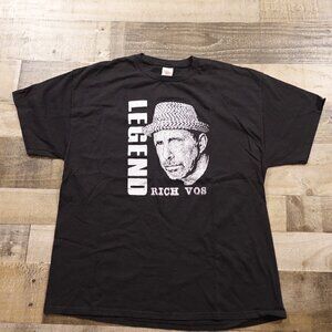 Legend Rich Vos Graphic Tee XL Black Hanes 100% Cotton Comedian Merch